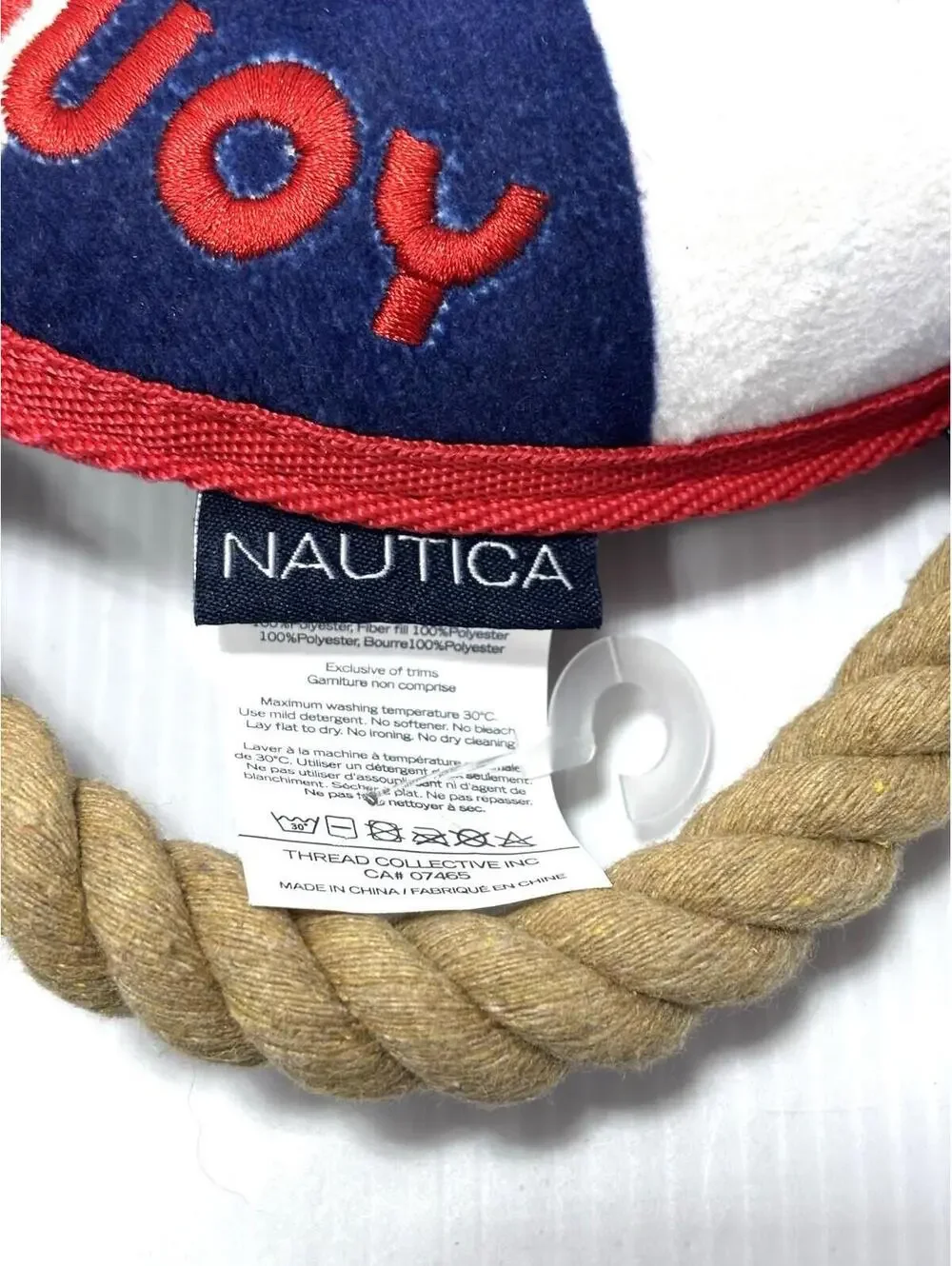 Nautica Nauti Buoy Dog Toy Rope Lifesaver Nautical Tug Fetch Pet Toy Play NEW